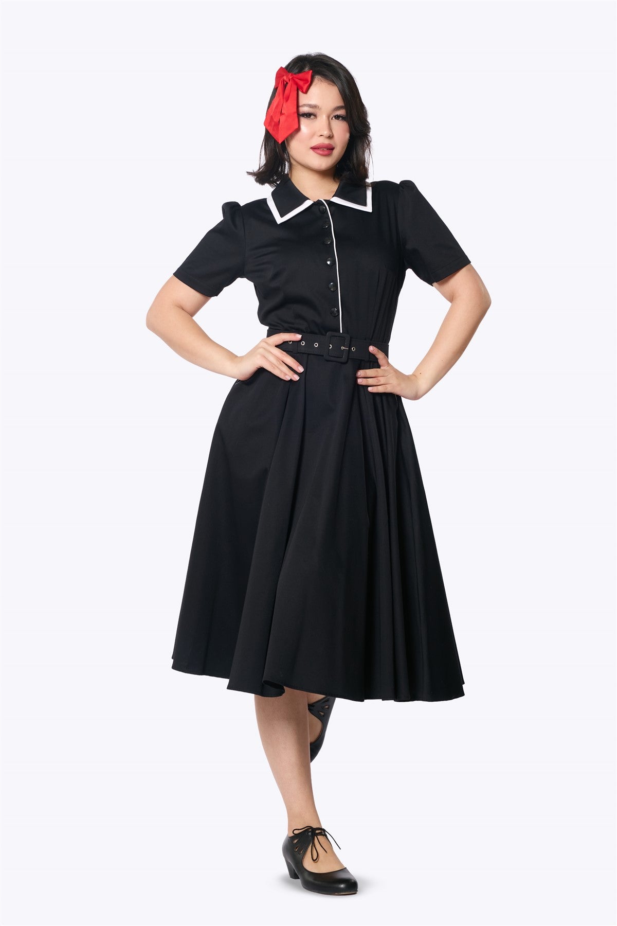 Elanor Classic Contrast Swing Dress