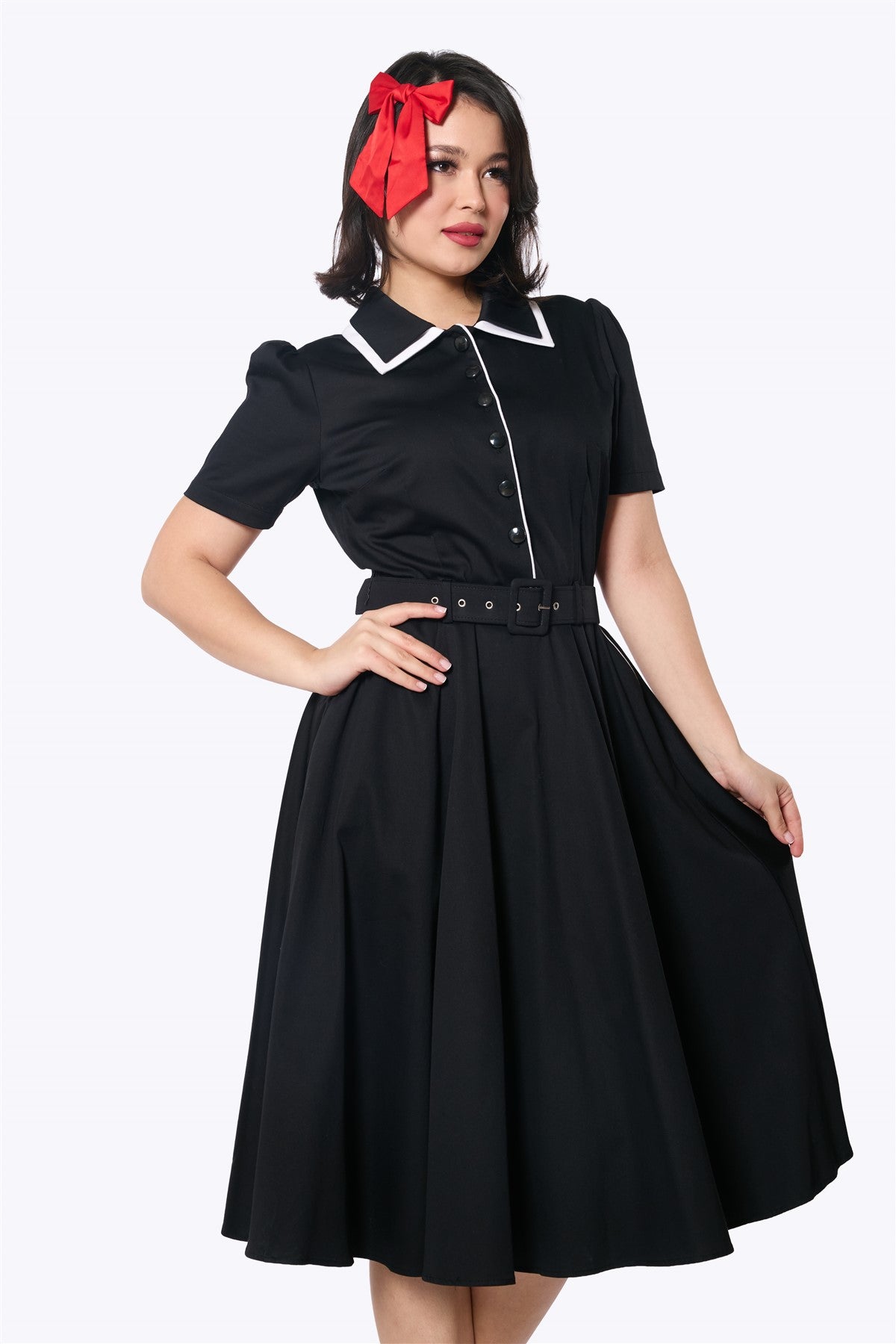 Elanor Classic Contrast Swing Dress