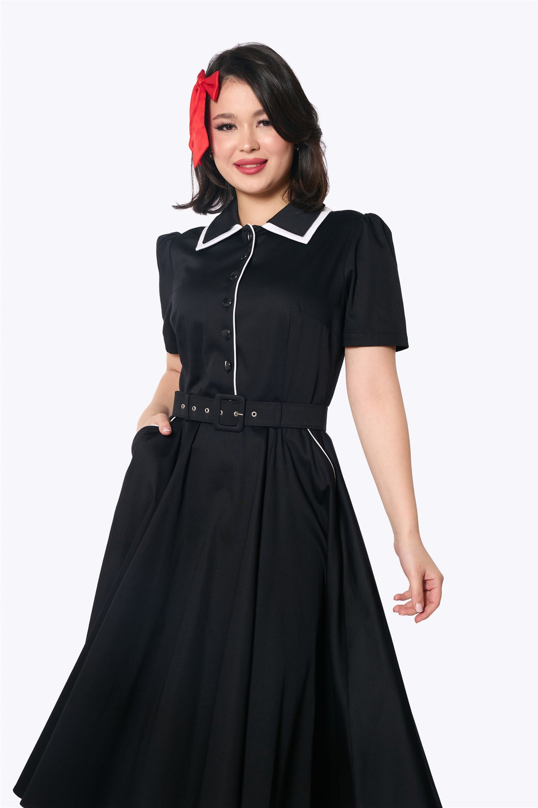 Elanor Classic Contrast Swing Dress