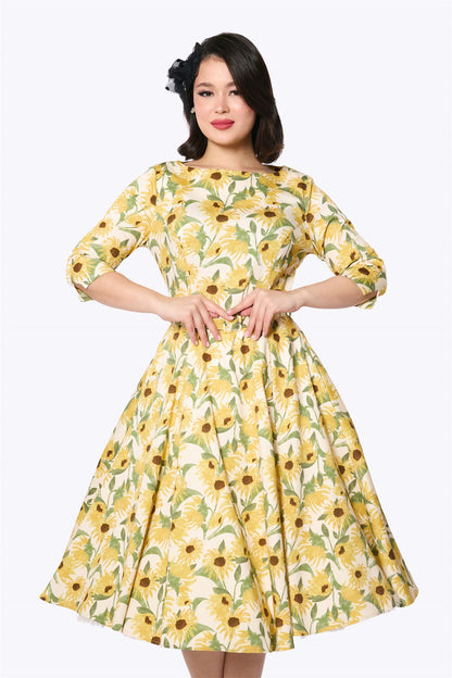 Suzanne Sunflower Swing Dress