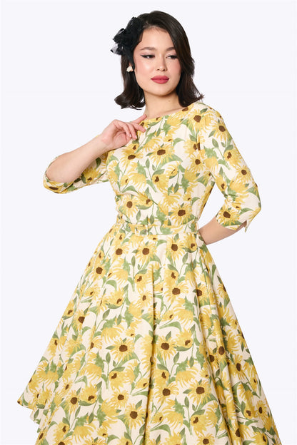 Suzanne Sunflower Swing Dress