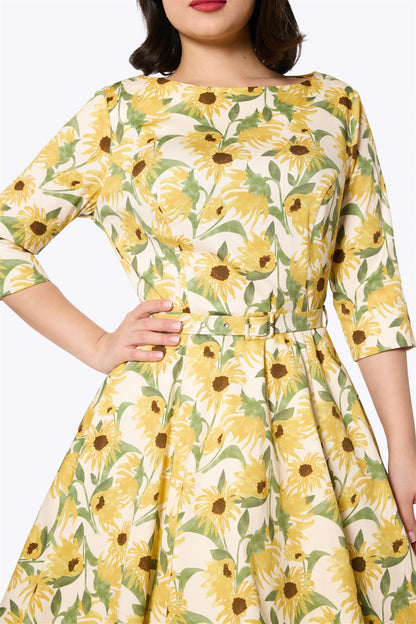 Suzanne Sunflower Swing Dress