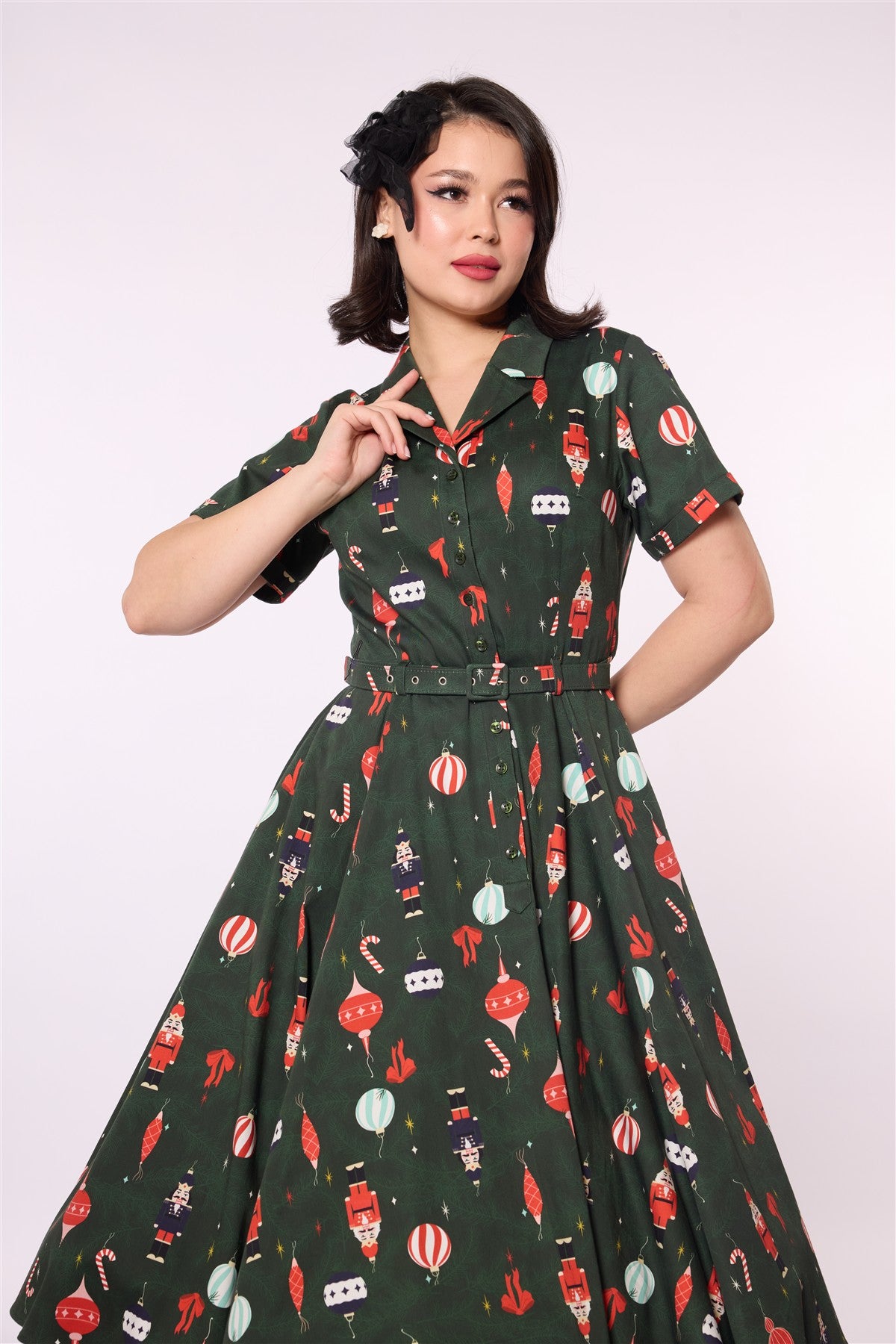 christmas tree swing dress Suzanne Christmas Tree Swing Dress