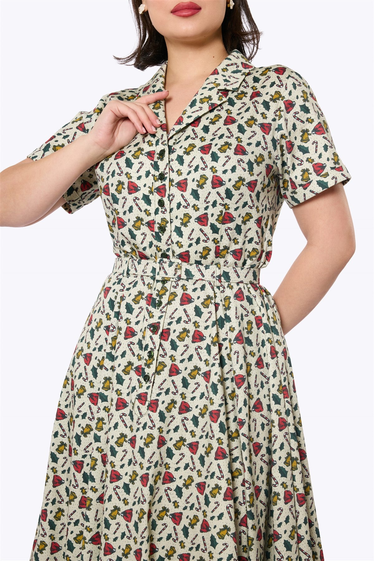candy cane dress women's Pink 1960s One-Shoulder Side Concealed Zipper Length Candy Cane Swirl Patterned Candy