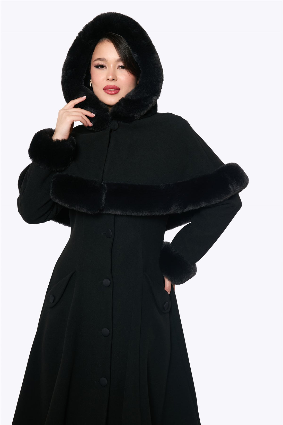 Anoushka Black Cape