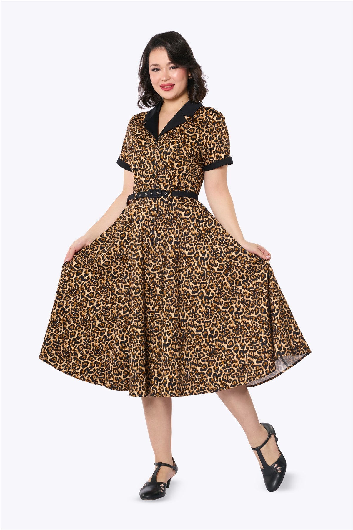 Caterina Leopard Swing Dress