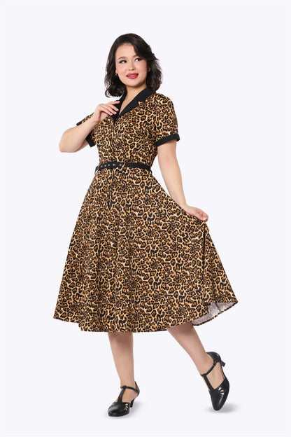 Caterina Leopard Swing Dress