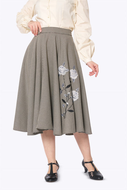 Milla Rose Beige Puppytooth Skirt