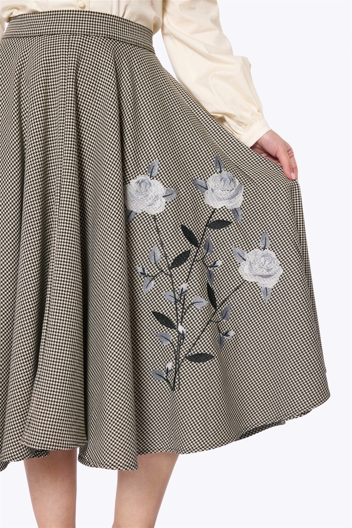 Milla Rose Beige Puppytooth Skirt