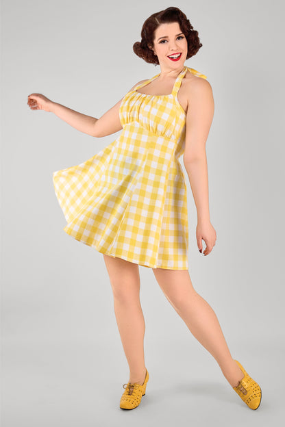 Milly Gingham Flared Mini Dress