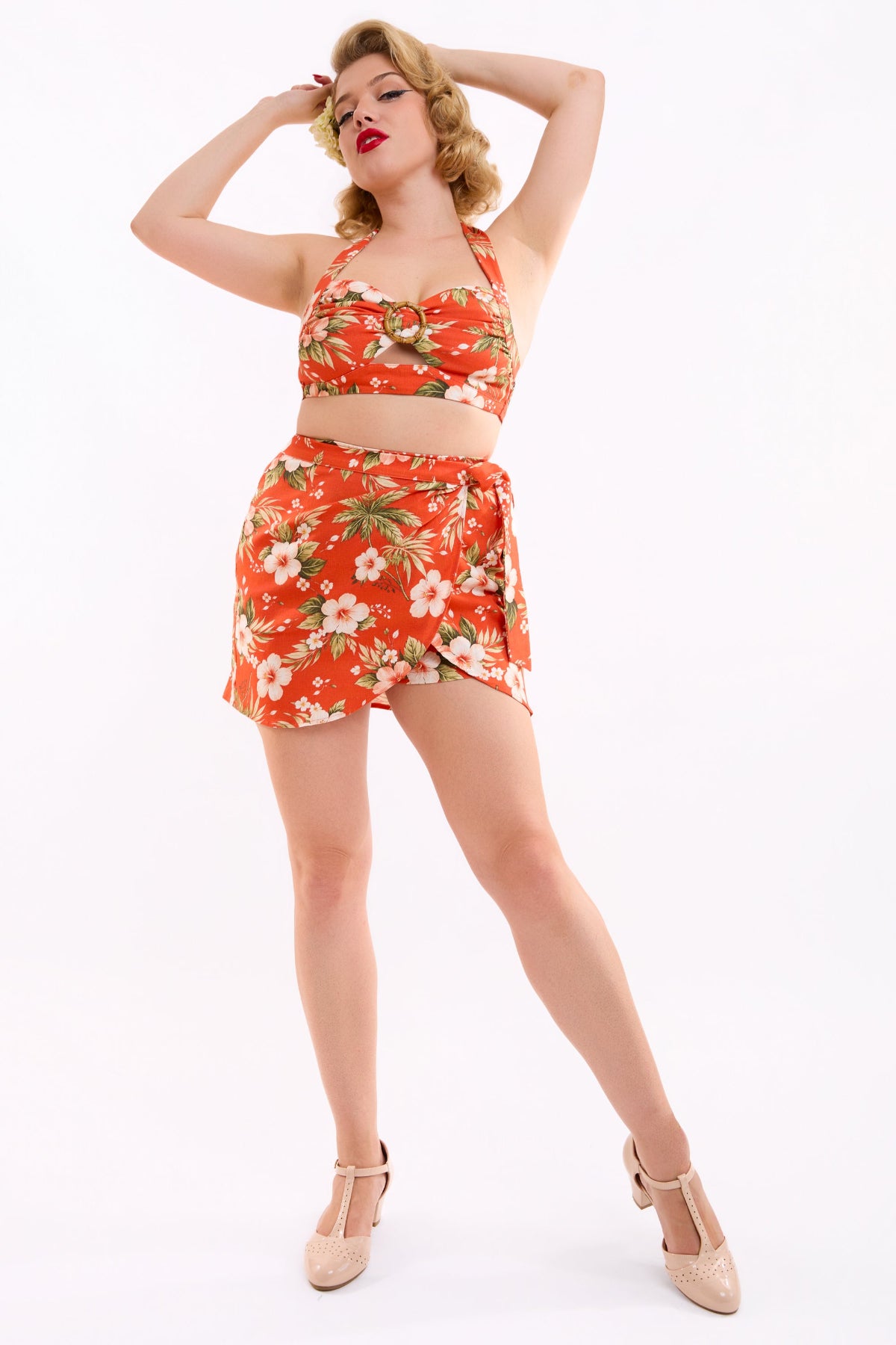 Aloha Hibiscus Babsy Sarong Skirt
