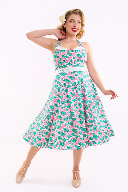 Wanda Palm Leaf Swing Dress