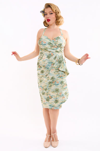 Aloha Flamingo Sarita Sarong Dress