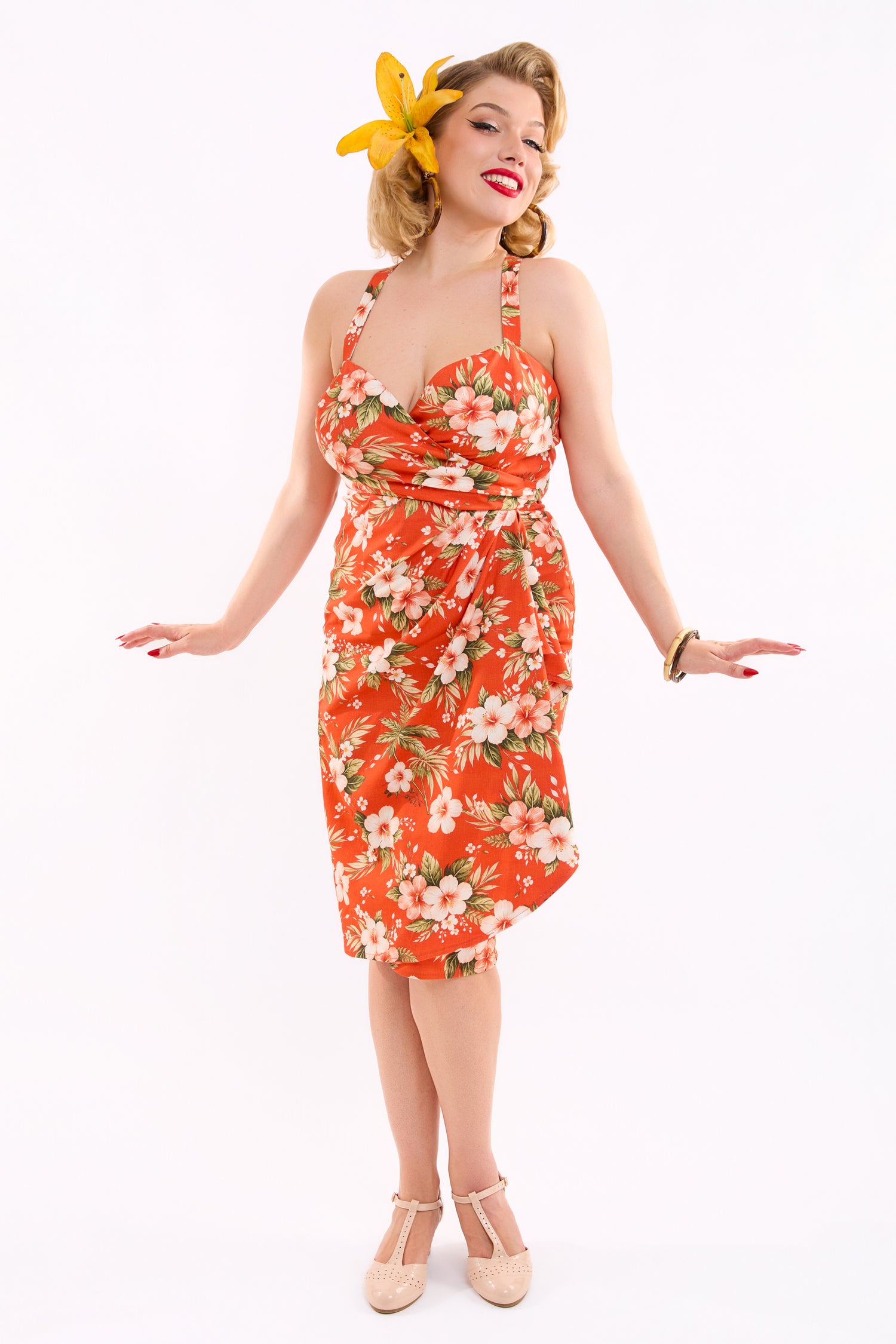 Aloha Hibiscus Sarita Sarong Dress