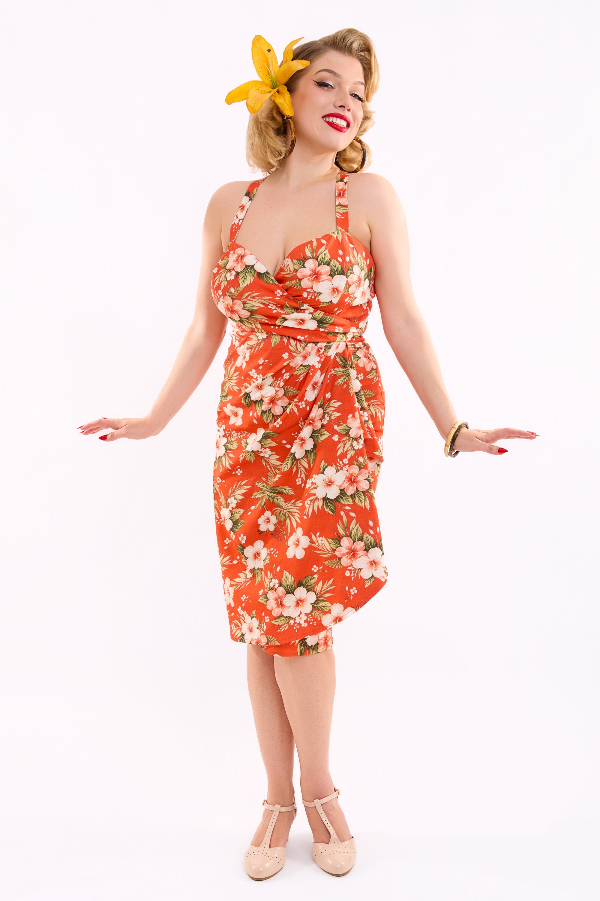 Aloha Hibiscus Sarita Sarong Dress