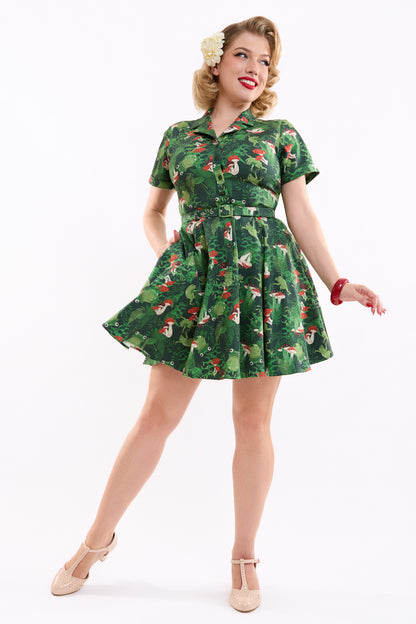 Caterina Frog Forest Mini Dress