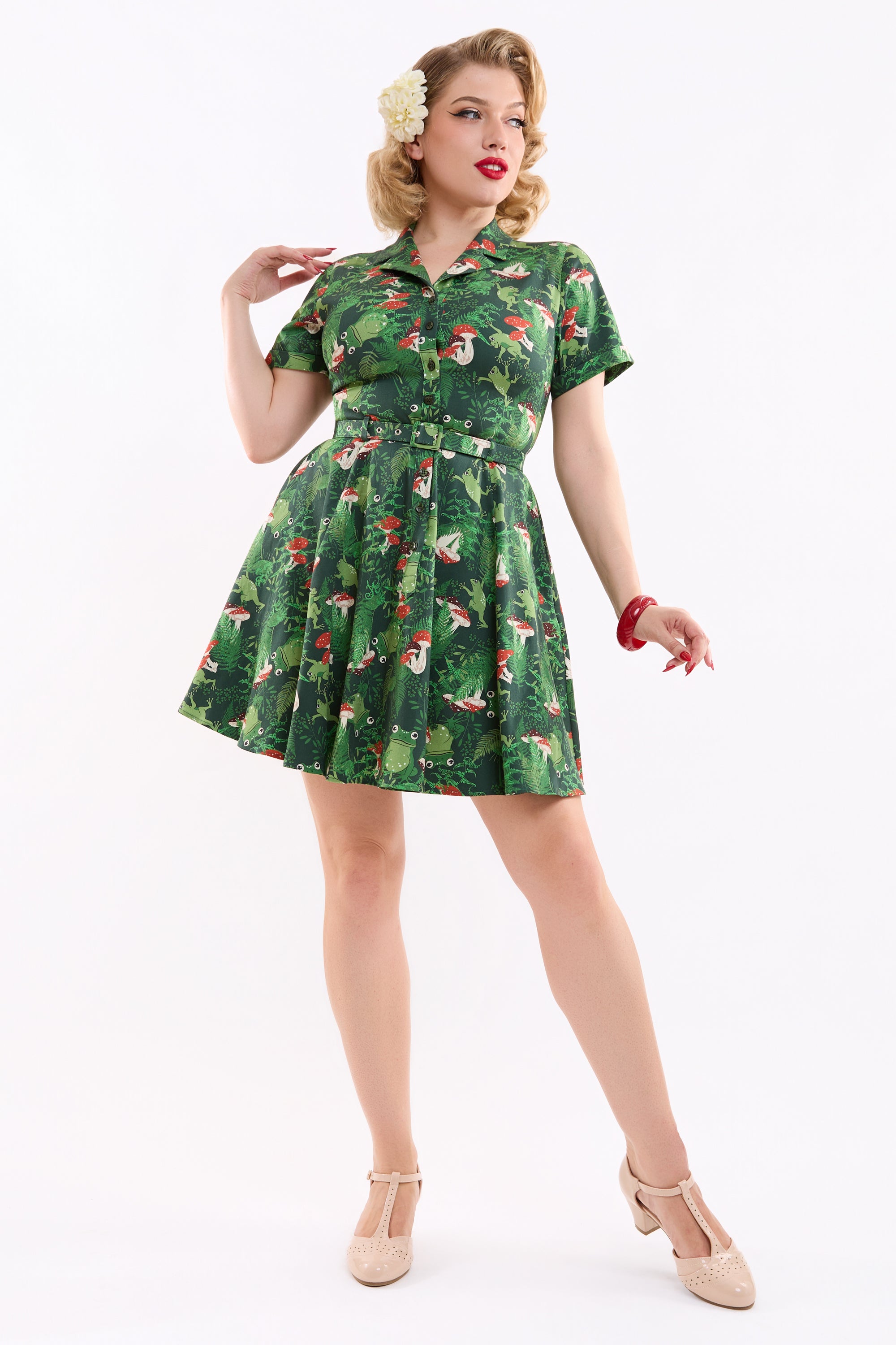 Caterina Frog Forest Mini Dress