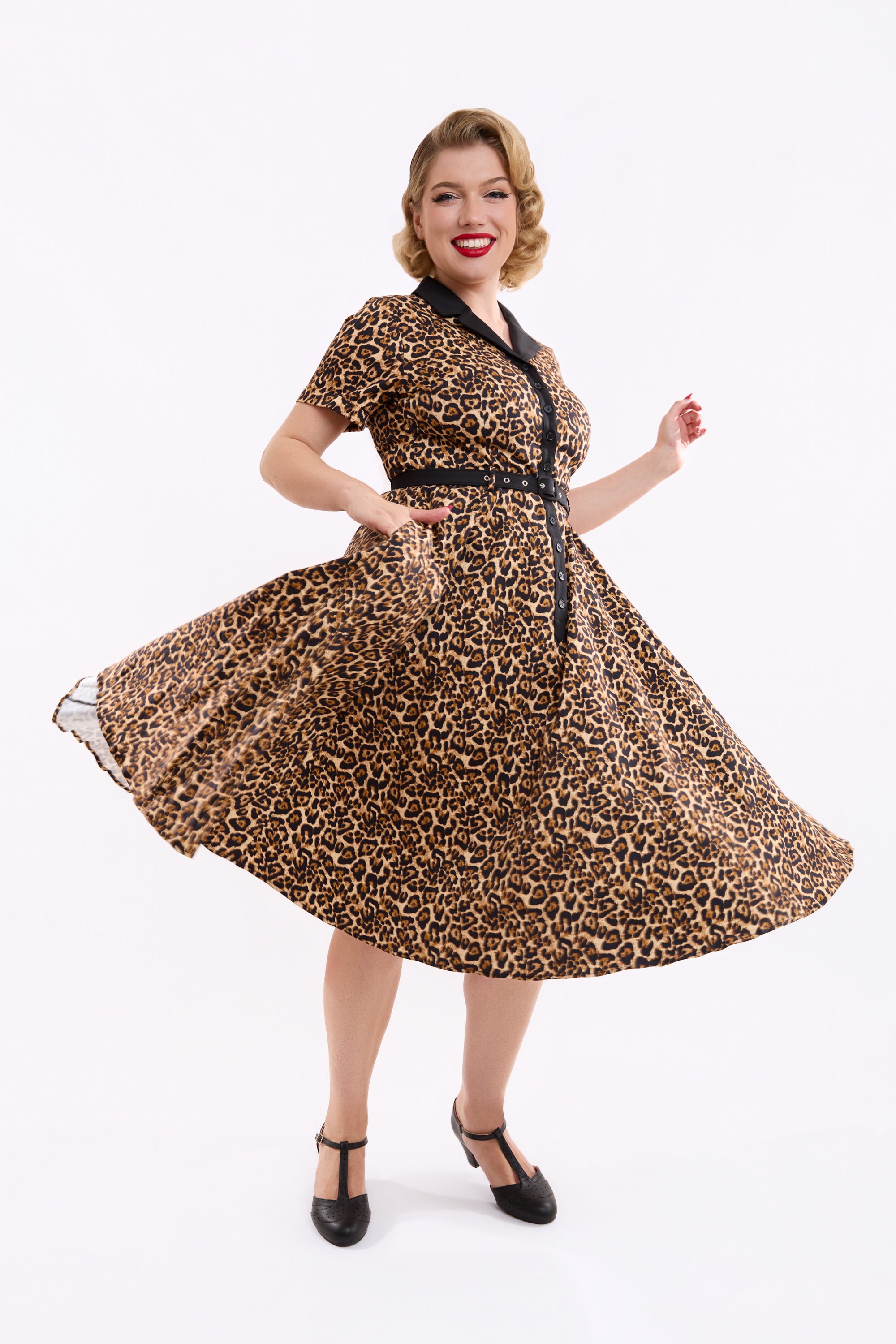 Caterina Leopard Swing Dress
