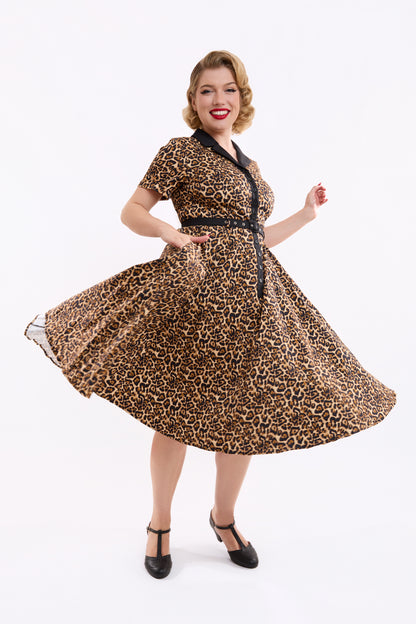 Caterina Leopard Swing Dress