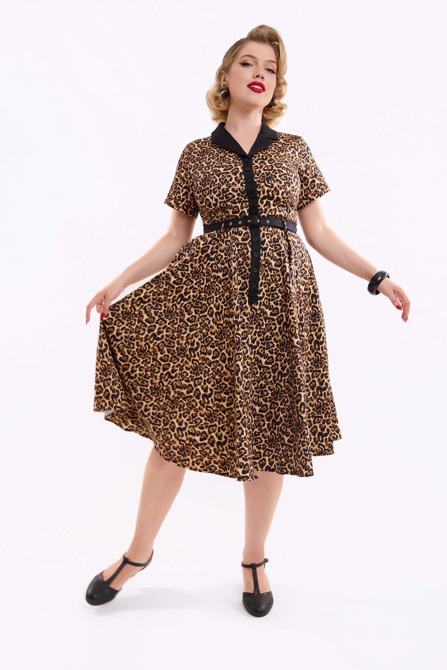 Caterina Leopard Swing Dress