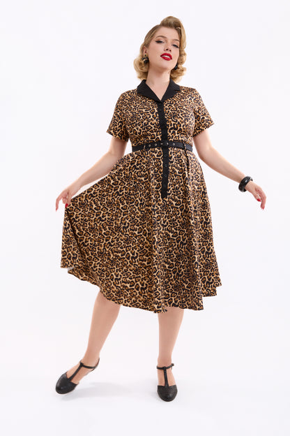 Caterina Leopard Swing Dress