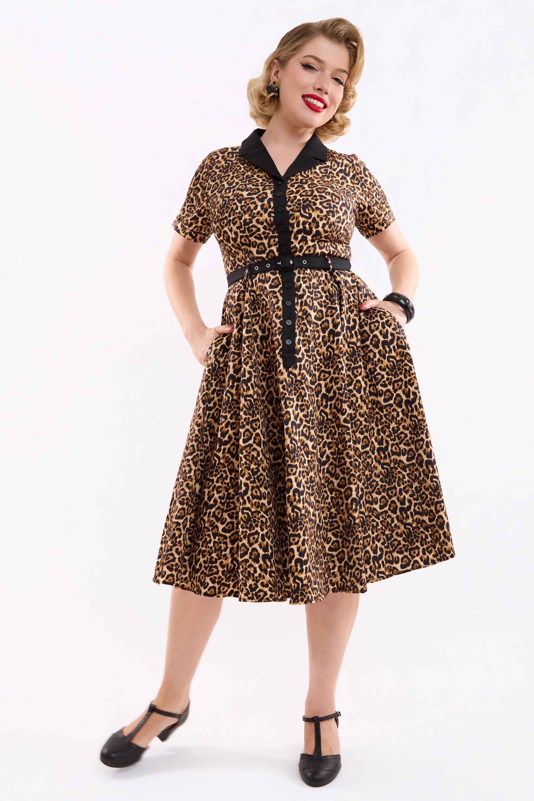 Caterina Leopard Swing Dress