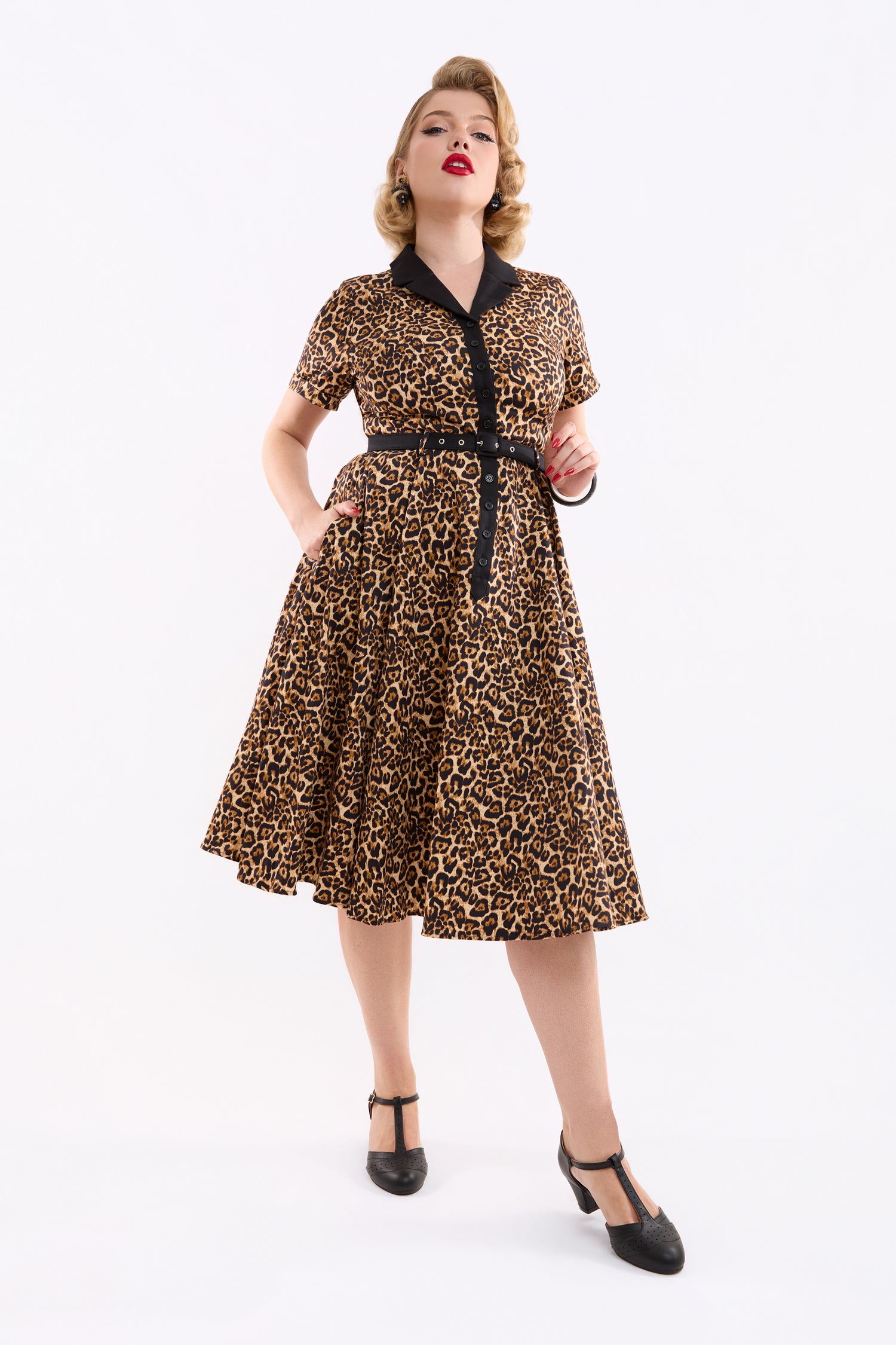 Caterina Leopard Swing Dress