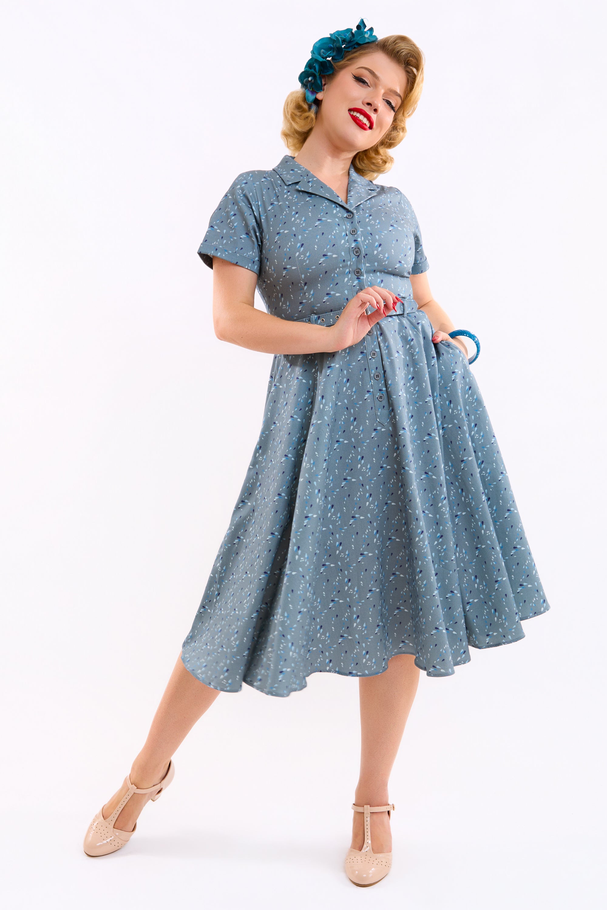Caterina Raindrop Reverie Swing Dress