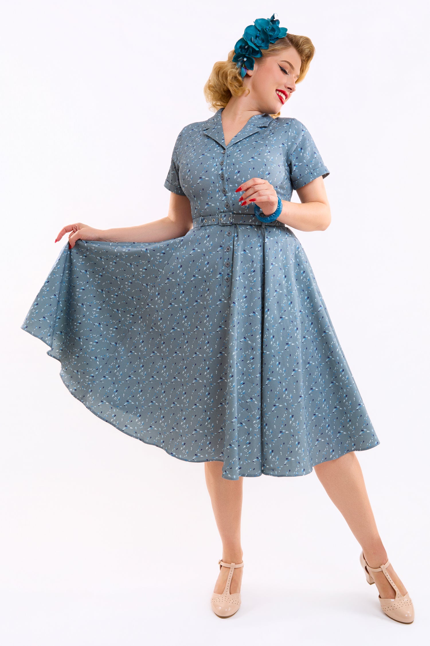 Caterina Raindrop Reverie Swing Dress