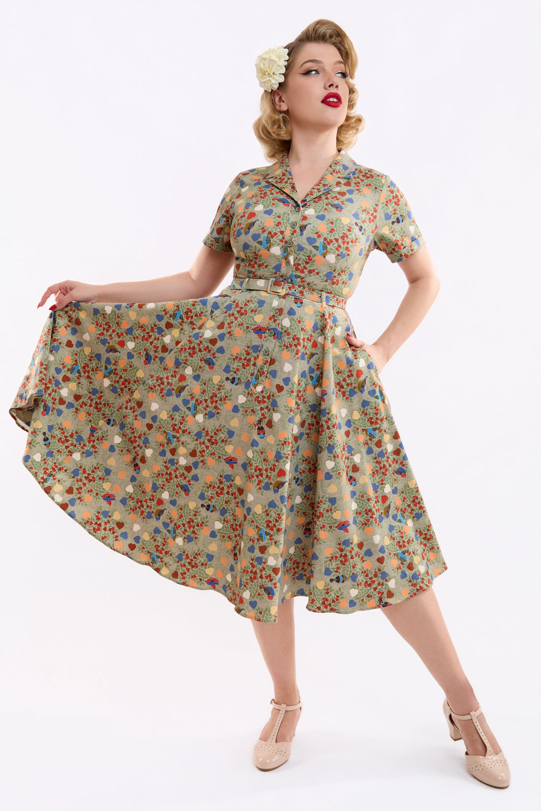 Caterina Love Birds Swing Dress