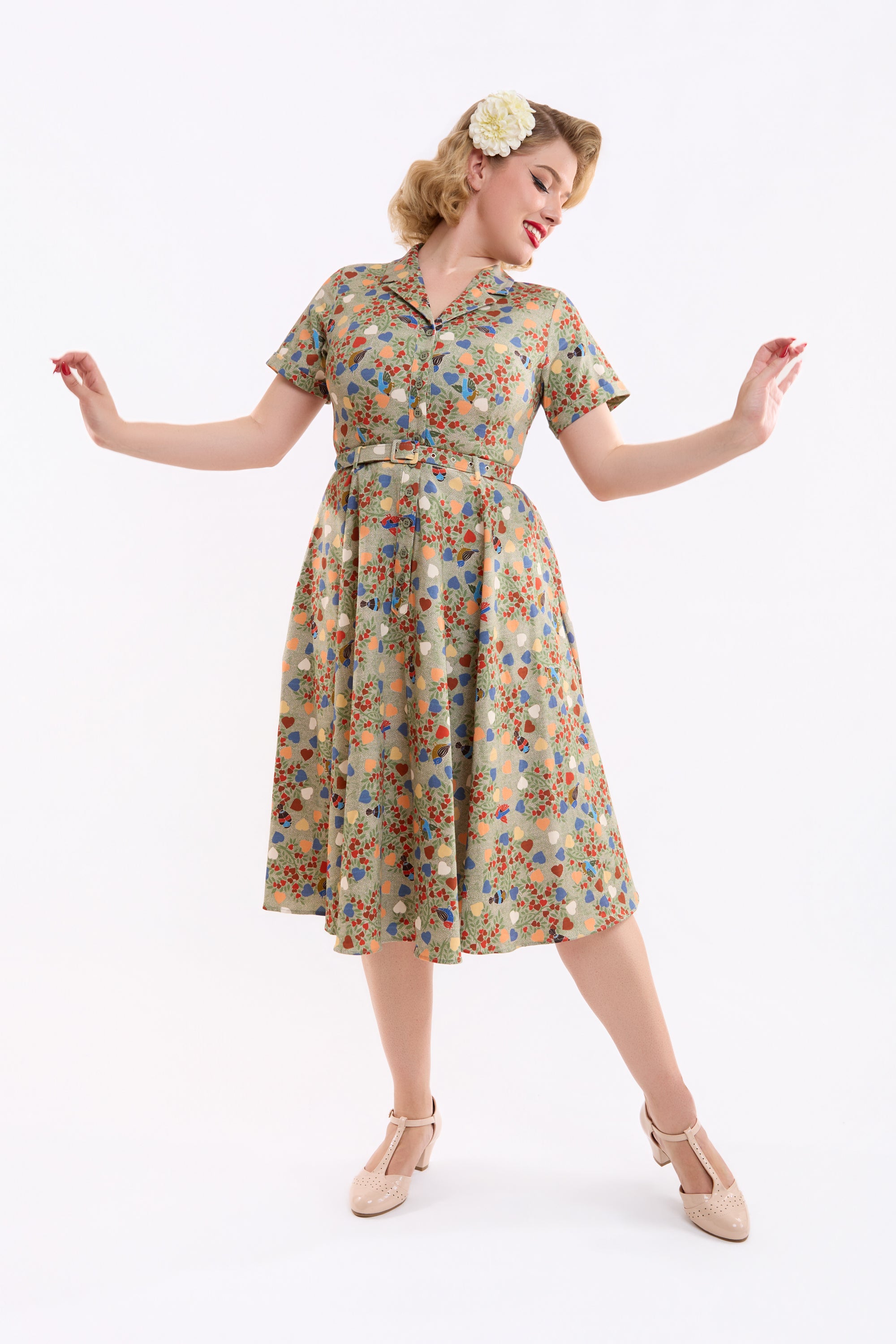 Caterina Love Birds Swing Dress