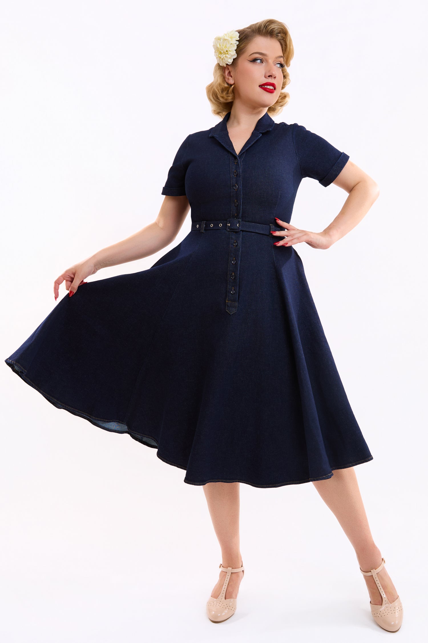 Caterina Denim Swing Dress