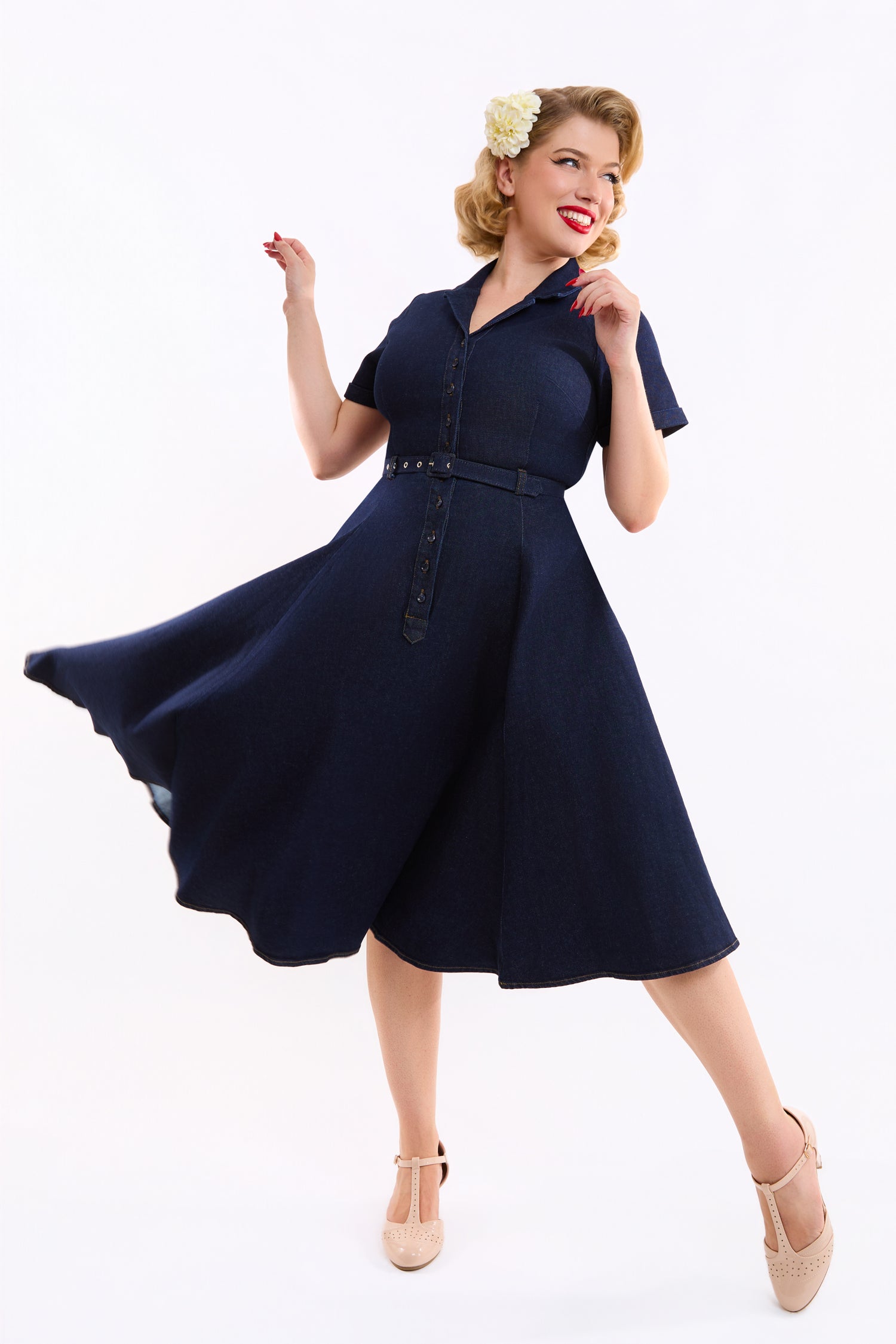 Caterina Denim Swing Dress