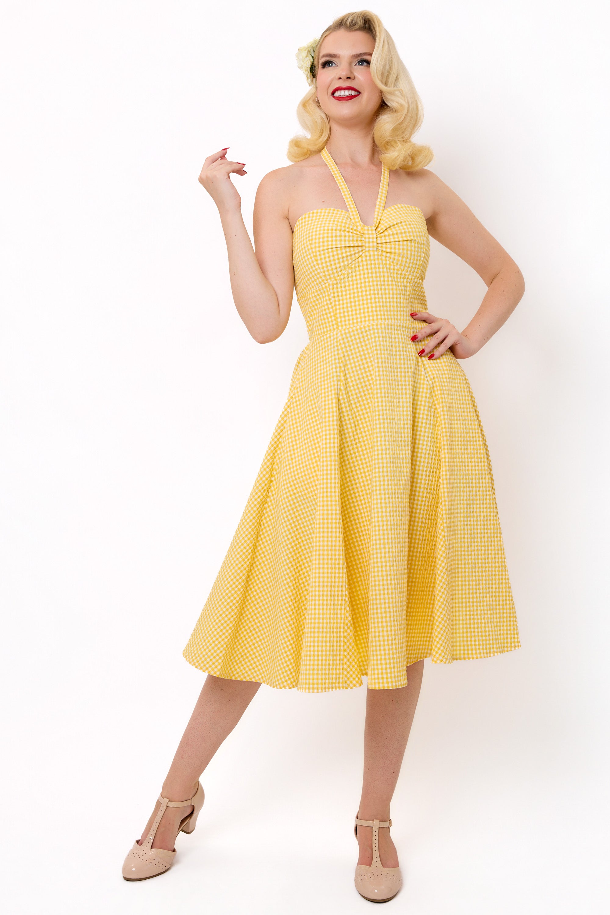 Sally Summer Gingham Swing Dress
