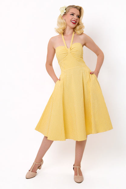 Sally Summer Gingham Swing Dress