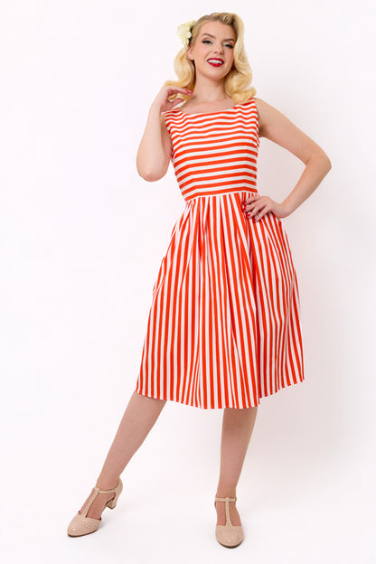 Candice Red Stripe Swing Dress