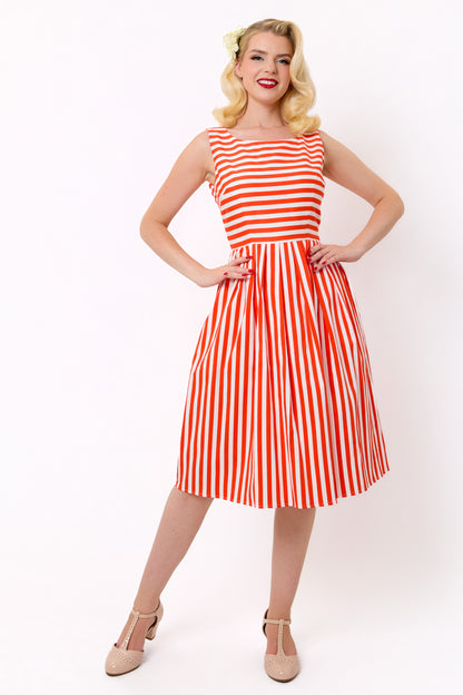Candice Red Stripe Swing Dress