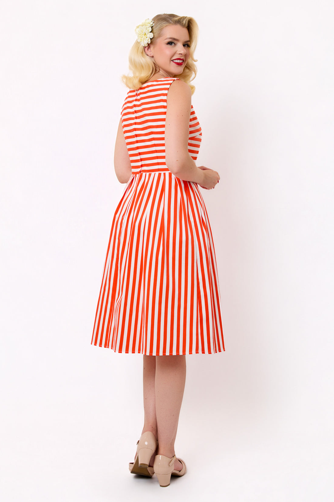 Candice Red Stripe Swing Dress