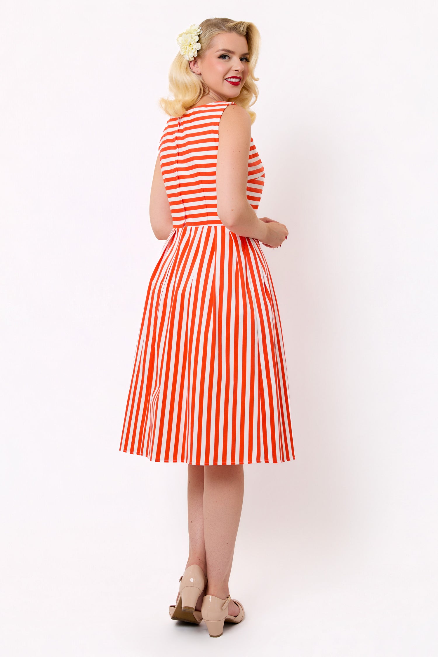 Candice Red Stripe Swing Dress