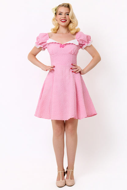 Nikita Gingham Pink Mini Dress