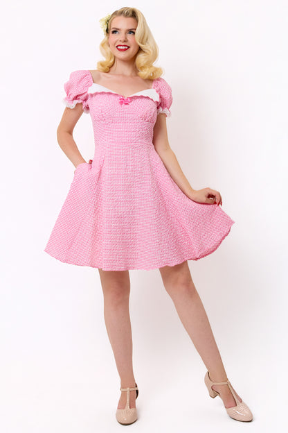 Nikita Gingham Pink Mini Dress