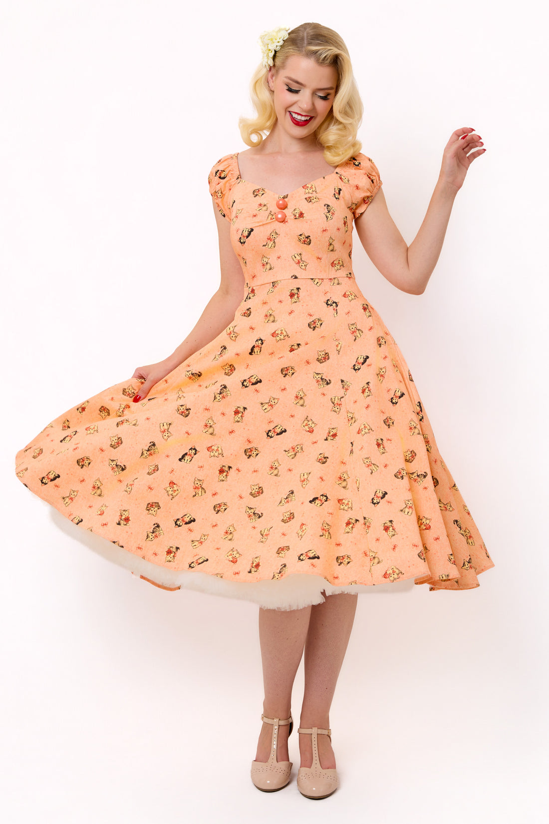 Dolores Kitty Cat Swing Dress