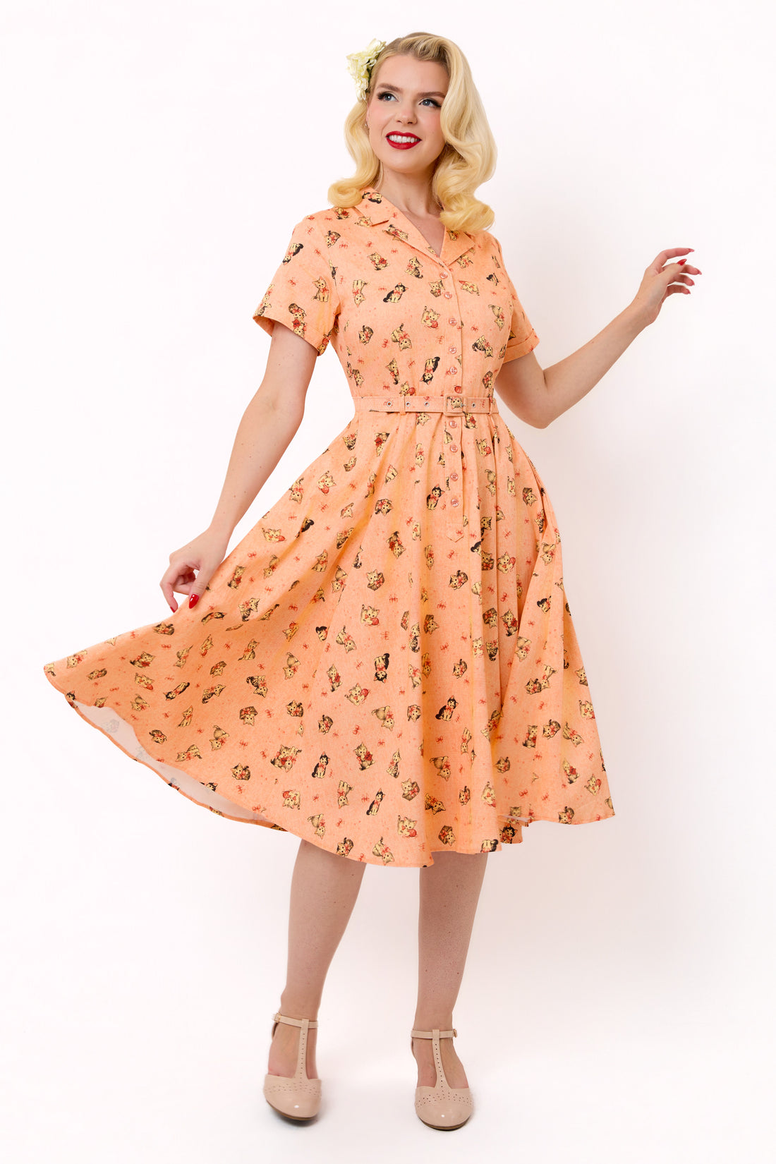 Caterina Kitty Cat Swing Dress