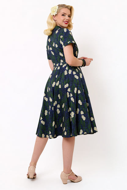 Caterina Moonlit Tulips Swing Dress