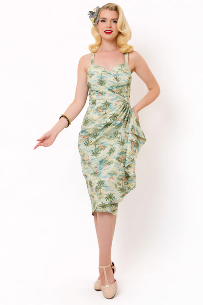Aloha Flamingo Sarita Sarong Dress