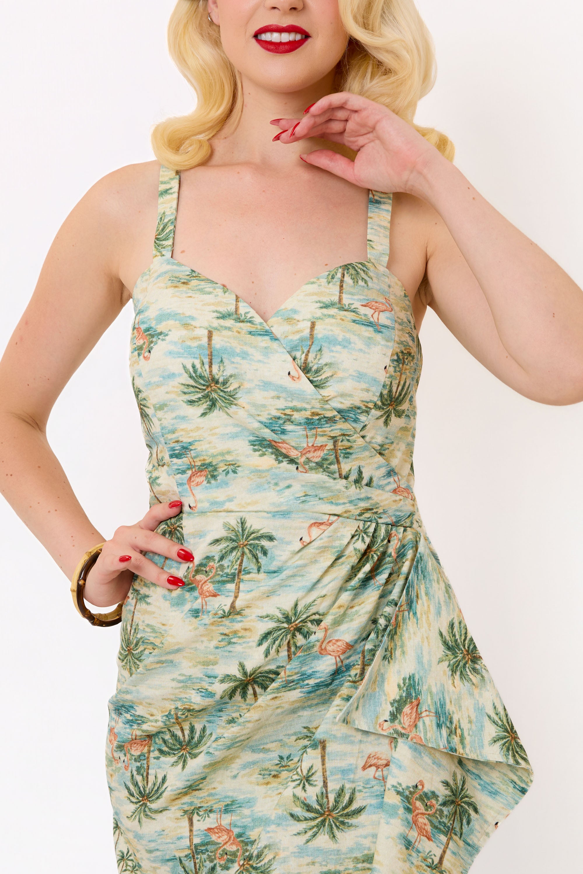 Aloha Flamingo Sarita Sarong Dress