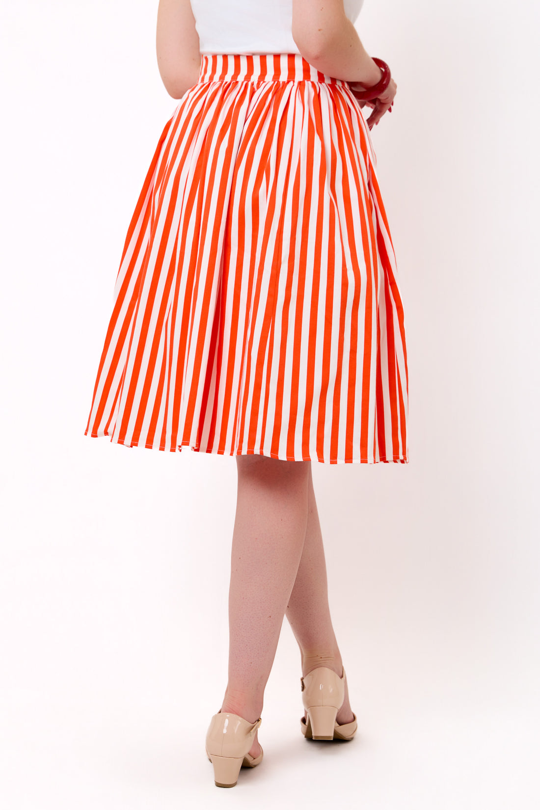 Marianna Red Stripe Swing Skirt