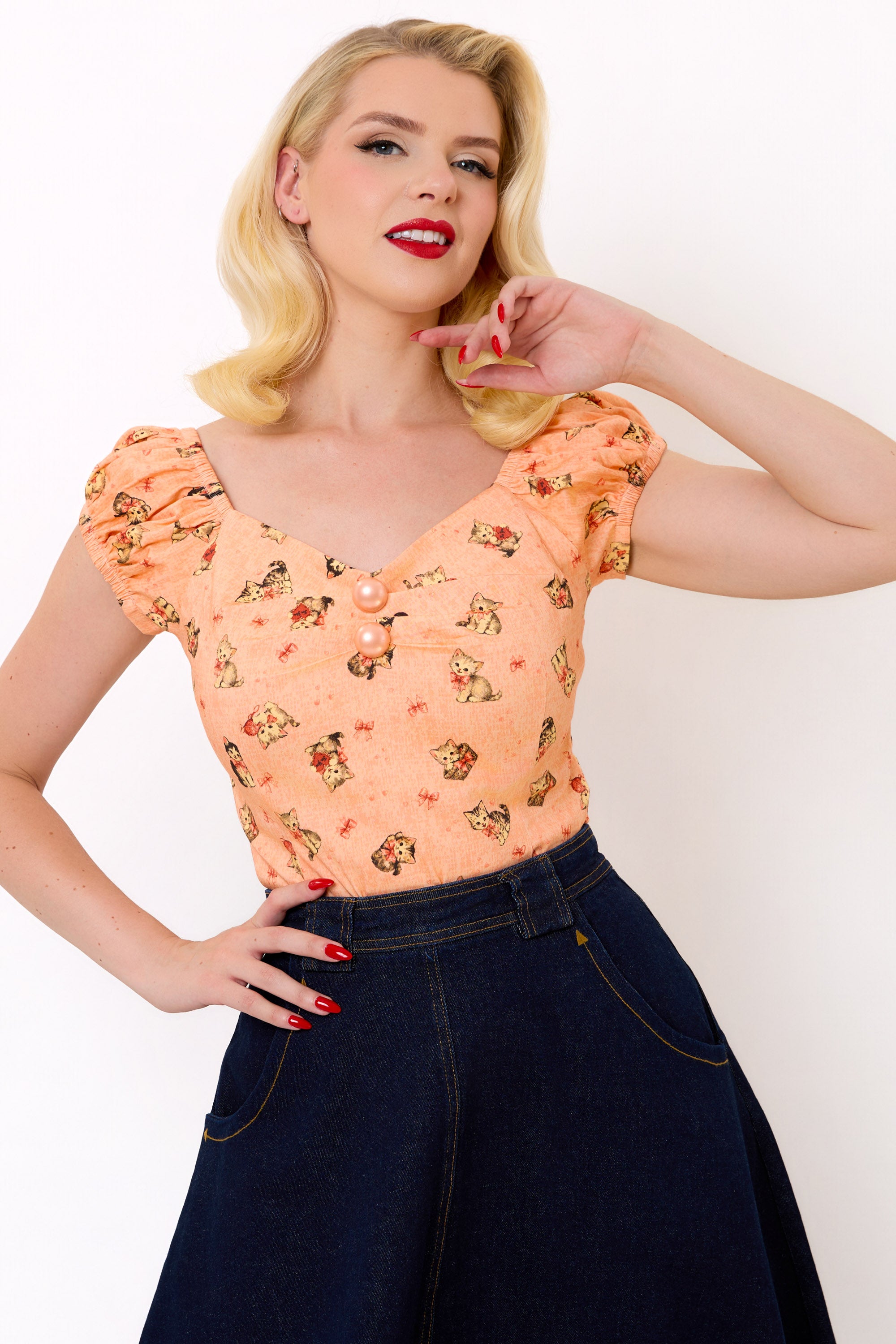 Dolores Kitty Cat Top