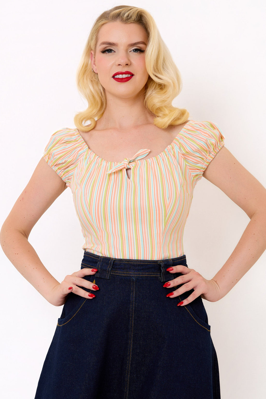 Lorena Pastel Stripe Top