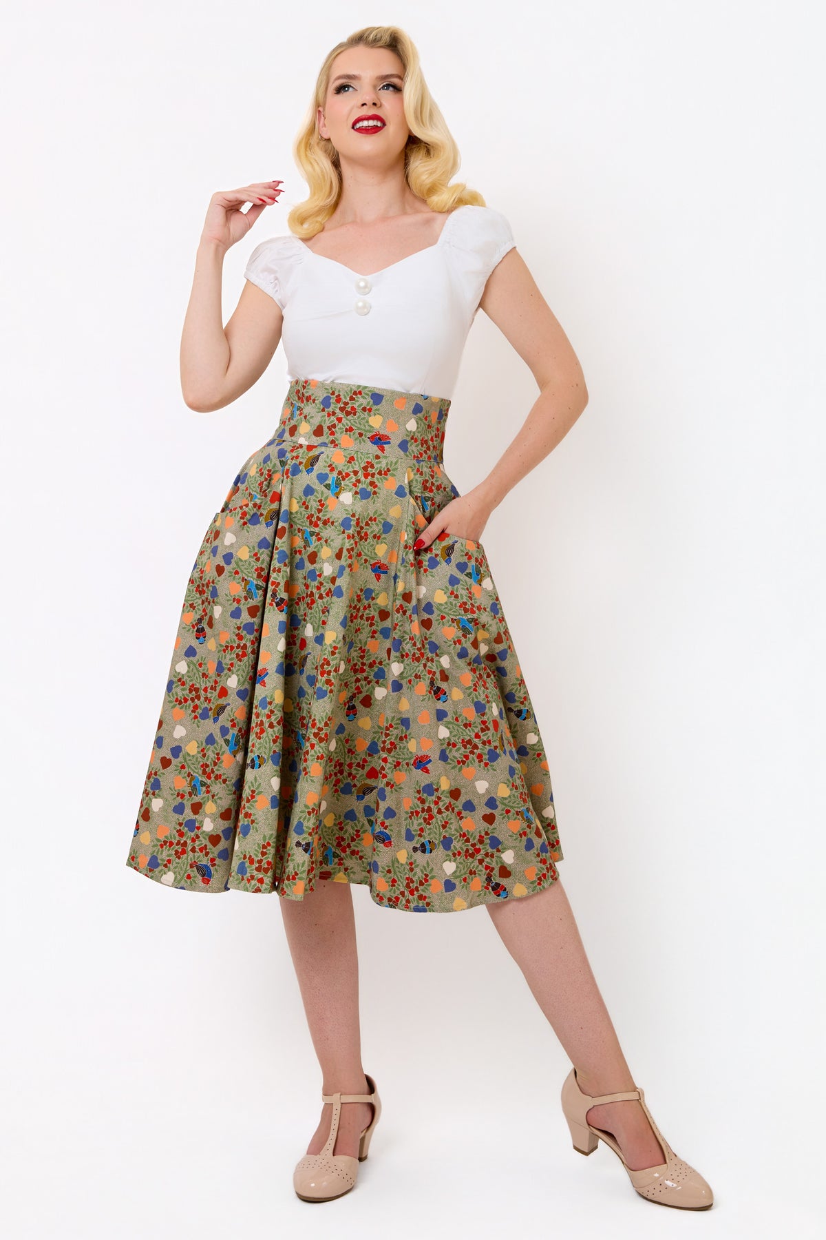 Alexa Love Birds Swing Skirt